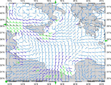 Wind, waves & weather forecast Gabès (Bird's.